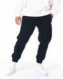 Men's Oversized Front Pintuck Jogger in Black (4)