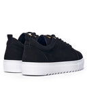Men’s Low Top Suede Sneakers Shoes Black (5)
