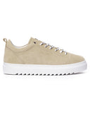 Men’s Low Top Genuine Leather Sneakers Shoes Beige