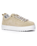 Men’s Low Top Genuine Leather Sneakers Shoes Beige (2)
