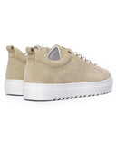 Men’s Low Top Genuine Leather Sneakers Shoes Beige (3)
