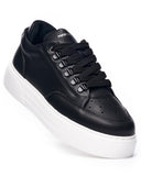 Men's Low Top Sneakers Shoes Black (4)