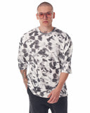 Men's Oversize T-Shirt Round Neck Tie Dye Grey & White (4)