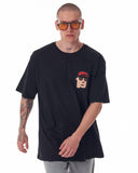 Men's Printed Oversized Black T-shirt (5)