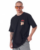 Men's Printed Oversized Black T-shirt (6)