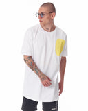 Men's Yellow Text Printed Oversized White T-shirt (6)