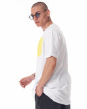 Men's Yellow Text Printed Oversized White T-shirt (9)