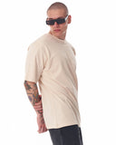 Men's Embossed Back Printed Oversized Beige T-shirt (7)