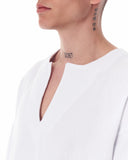 Men's Linen Fabric Oversized White T-shirt (3)