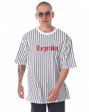 Men's Line Detail Applique Embroidered Oversized White T-shirt (4)
