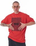 Men's Front Text Printed Oversized Red T-shirt (9)