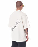 Men's Oversized Martin Valen Sleeve, Chest and Back 3D Printed White Heavy T-Shirt (8)