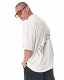 Men's Oversized Martin Valen Sleeve, Chest and Back 3D Printed White Heavy T-Shirt (5)