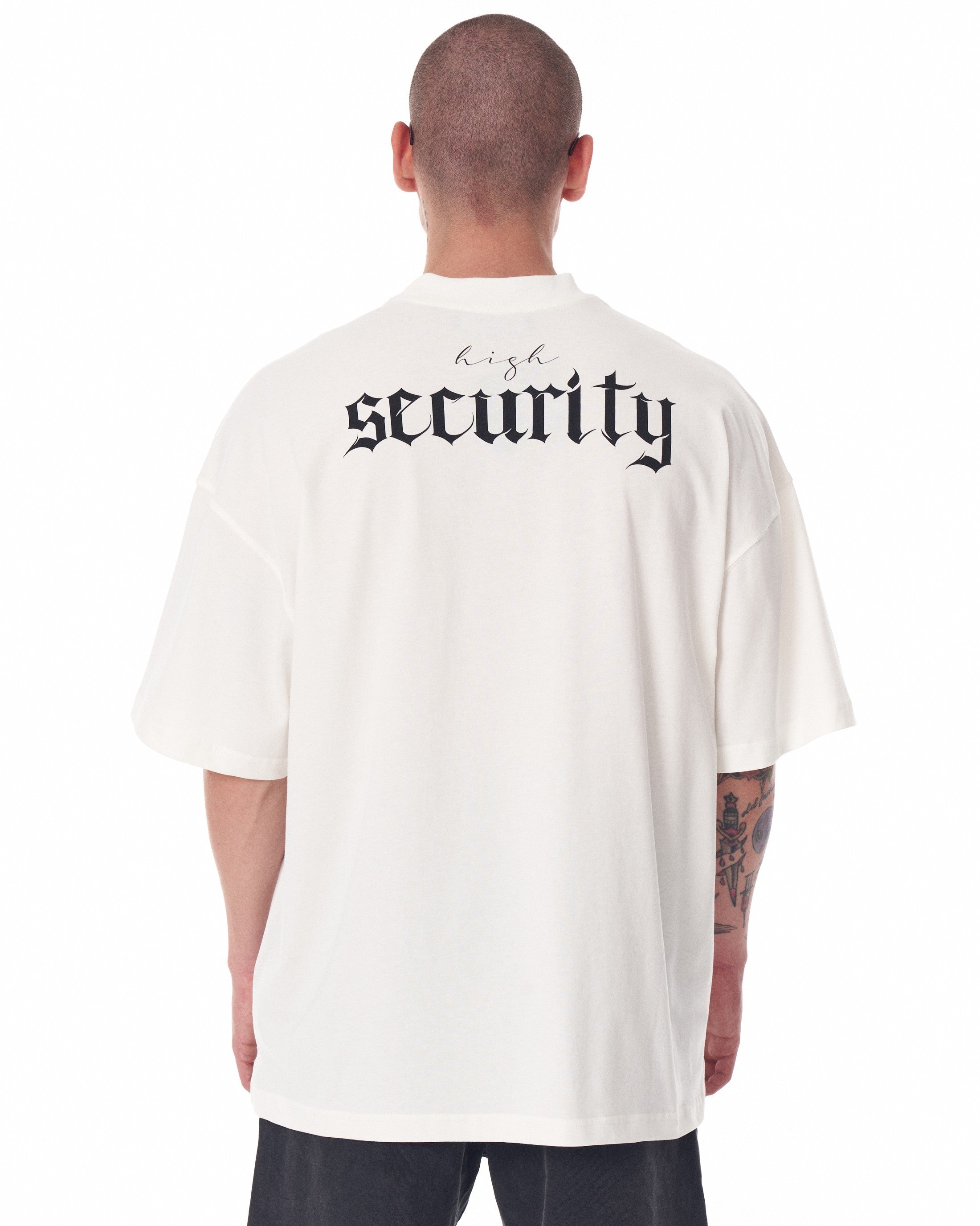 Men's Oversized Back Screen Printed White Heavy T-Shirt | Martin Valen