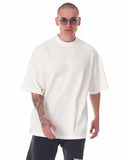 Men's Oversized Back Screen Printed White Heavy T-Shirt (6)