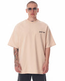 Men's Oversized Chest 3D Printed Back Transfer Printed Beige Heavy T-Shirt (2)