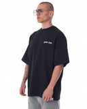 Men's Oversized Chest and Back 3D Printed Black Heavy T-Shirt (4)