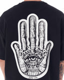 Men's Oversized Chest and Back 3D Printed Black Heavy T-Shirt (7)