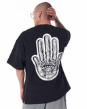 Men's Oversized Chest and Back 3D Printed Black Heavy T-Shirt (11)
