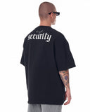 Men's Oversized Back Screen Printed Black Heavy T-Shirt (4)
