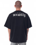 Men's Oversized Back Screen Printed Black Heavy T-Shirt