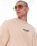 Men's Oversized Martin Valen Sleeve and Chest 3D Printed Beige Heavy T-Shirt (11)