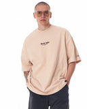 Men's Oversized Martin Valen Sleeve and Chest 3D Printed Beige Heavy T-Shirt (12)