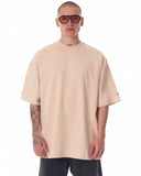 Men's Oversized Sleeve 3D Printed Beige Heavy T-Shirt