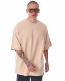 Men's Oversized Sleeve 3D Printed Beige Heavy T-Shirt (7)