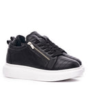 Men’s Stitch Zipper Sneakers Shoes Black (2)