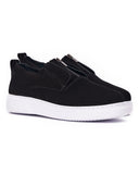 Men's Zip-up Black Suede Leather Sneakers (2)