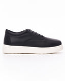 Men’s Leather Sneakers Shoes Black-White
