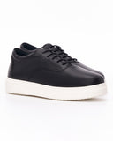 Men’s Leather Sneakers Shoes Black-White (2)
