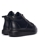 Men’s High Top Sneakers Designer Zipper Shoes Black (3)
