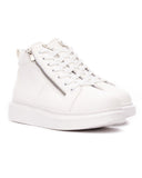 Men’s High Top Sneakers Designer Zipper Shoes White (2)
