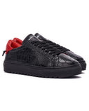 Men’s Low Top Sneakers Shoes Black-Red (2)
