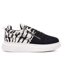 Chunky Sneakers Zebra Zipper Shoes