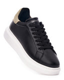 V-Harmony Men's Black and White Shoes with Beige Suede Heel Tab (4)