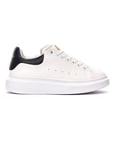 Men’s Crowned High Sole Sneakers Shoes White-Black (2)