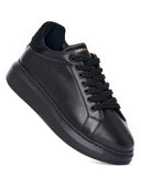 V-Harmony Men's Full Black Shoes with Suede Heel Tab (4)