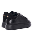 V-Harmony Men's Full Black Shoes with Suede Heel Tab (3)