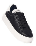 Women's Black Sneakers White Chunky Sole (4)