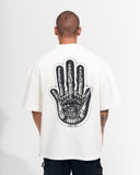 Men's Oversized Martin Valen Screen Printed White Heavy T-Shirt