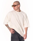 Minimalist Chest Printed Oversized White T-shirt (5)