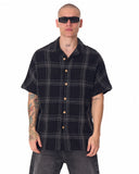 Men's Woven Sile Fabric Oversized Black Shirt (4)
