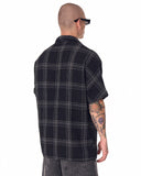 Men's Woven Sile Fabric Oversized Black Shirt (6)