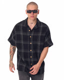 Men's Woven Sile Fabric Oversized Black Shirt (7)