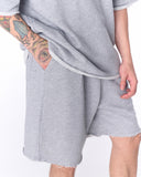 Men's Oversized Thick Fabric Gray Shorts Suit (9)