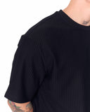 Men's Oversized Corduroy Knitwear Fabric Black Shorts Set (8)
