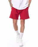 Men's Basic Fleece Sport Shorts In Red (4)